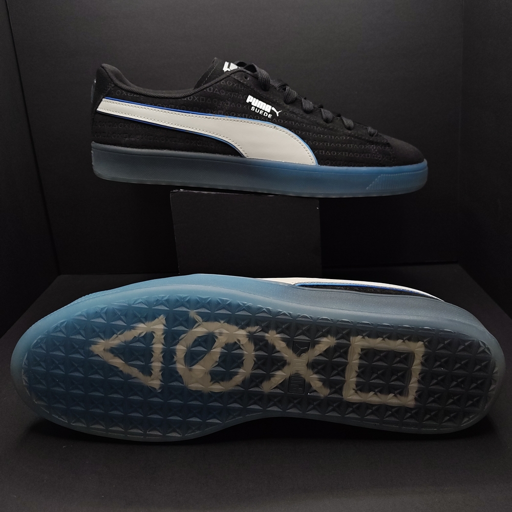 Puma Men's Black Sneakers with Blue Sole